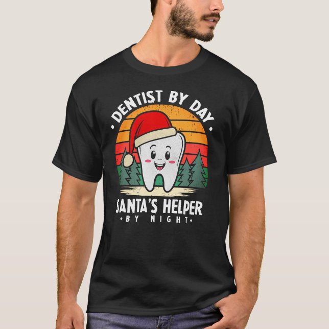 T-shirt Bonne dent dans un chapeau de Père Noël ! (Devant)