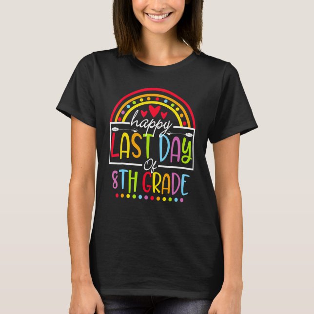 T-shirt Bonne Dernière journée de 8e année Enseignant Dipl (Devant)