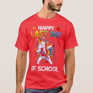 T-shirt Bonne Dernière Journée De L'École Dabbing Unicorn 
