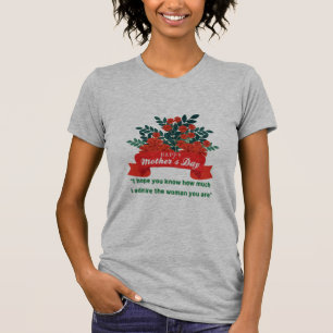 T-shirt Bonne Fête Des Mères Avec Amour Et Fleurs