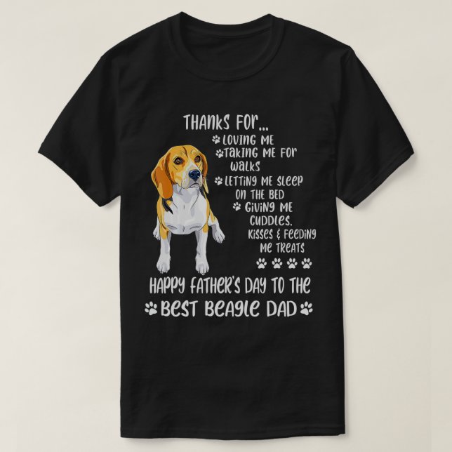 T-shirt Bonne Fête des pères 2021 Beagle papa amoureux des (Design devant)