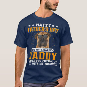 T-shirt Bonne Fête des pères Bullmastiff Chien Papa Cadeau