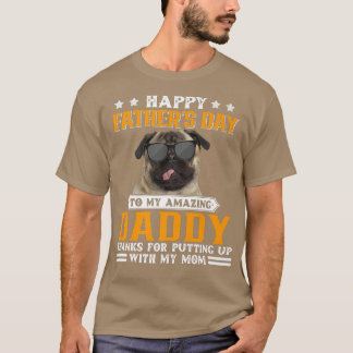 T-shirt Bonne Fête des pères Carlin Chien Papa Cadeaux Pou