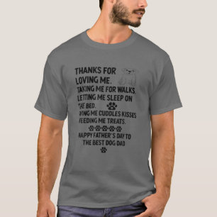 T-shirt Bonne Fête des pères Chien Papa De La Fille Et Fil