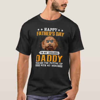 T-shirt Bonne Fête des pères Cockerpoo Chien Papa Pour Hom