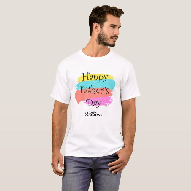 T-shirt Bonne Fête des pères personnalisée Ajouter un nom  (Devant entier)