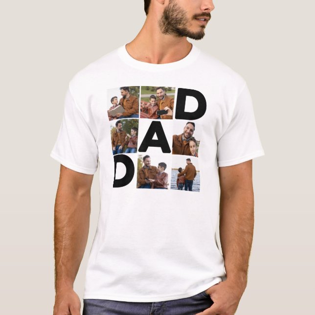 T-shirt Bonne Fête des pères photo personnalisée (Devant)