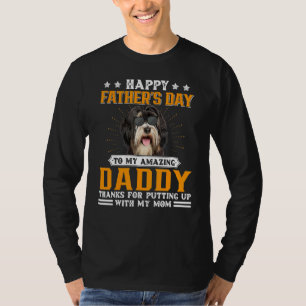 T-shirt Bonne Fête des pères Tibétain Terrier Chien Papa P