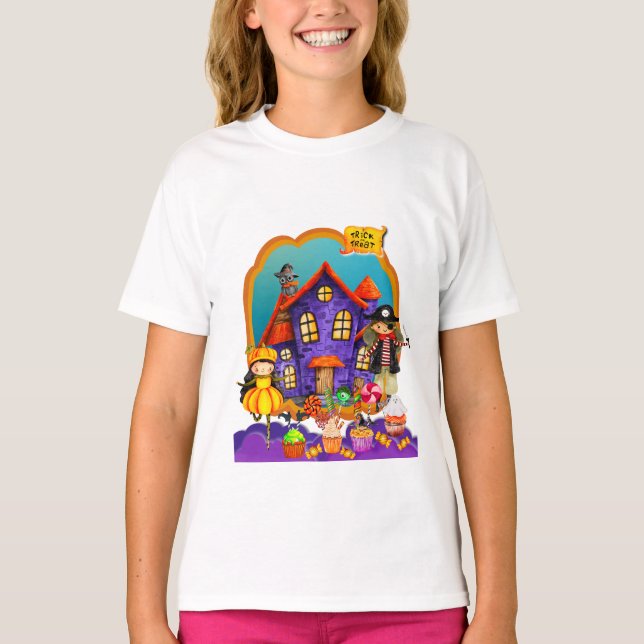 T-shirt Bonne fête d'Halloween Costume enfants fête (Devant)