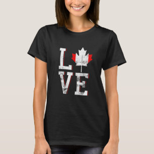 T-shirt Bonne fête du Canada Maple Leaf Love Hommes canadi