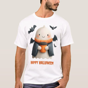T-shirt Bonne Halloween jolie conception de fantôme