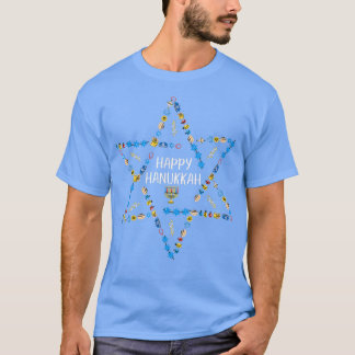 T-shirt Bonne Hanoukka Star De David Menorah Juif Chanuk
