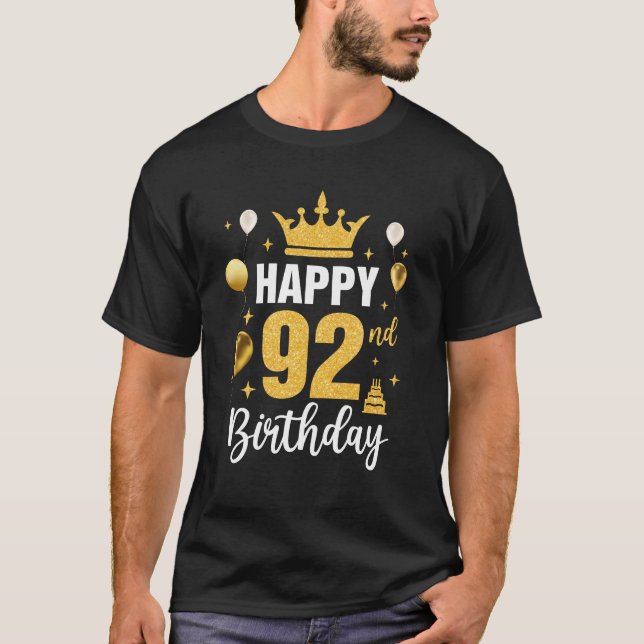 T-shirt Bonne Idée 92e Anniversaire Pour Homme De 92 Ans E (Devant)
