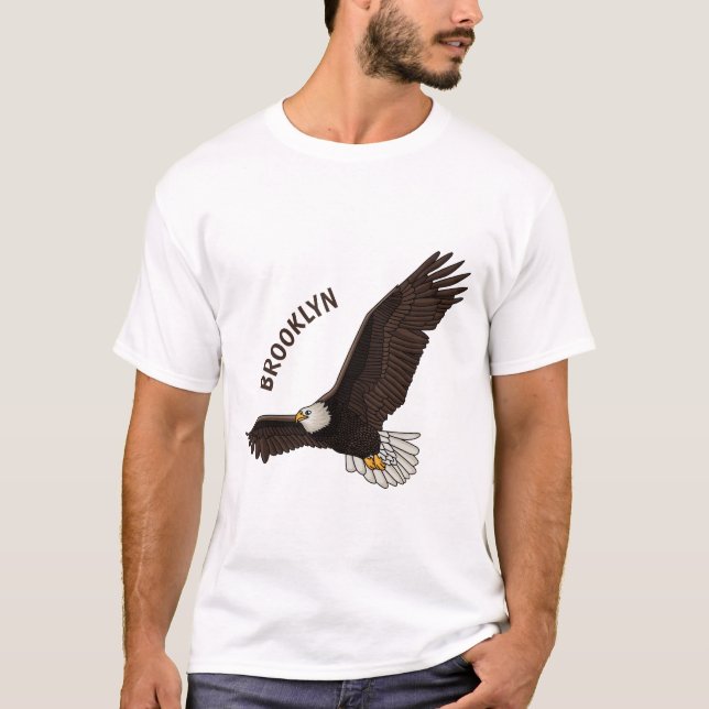 T-shirt Bonne illustration de dessin d'aigle à chauve-sour (Devant)