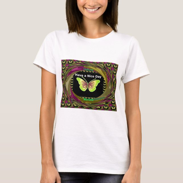 T-shirt Bonne journée : Belle infinité papillons art (Devant)