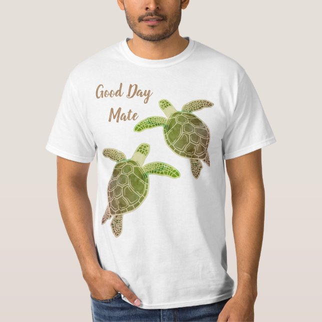 T-shirt Bonne journée Mate Sea Turtle Green (Devant)