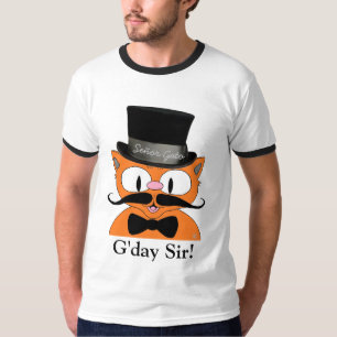 T-shirt "Bonne journée monsieur !" Chat à la moustache et
