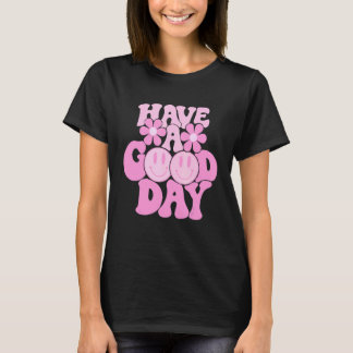 T-shirt Bonne Journée Retro Smile Face Happy Face Preppy