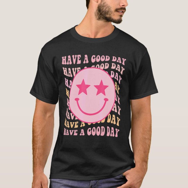T-shirt Bonne journée Retro Smilee Visage esthétique (Devant)