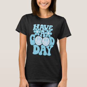 T-shirt Bonne Journée Retro Sourire Visage esthétique tend