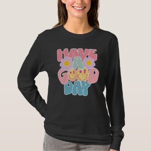 T-shirt Bonne journée sourire léopard motif visage femmes