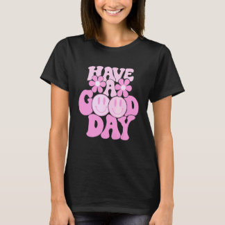 T-shirt Bonne journée visage rétro souriant visage heureux