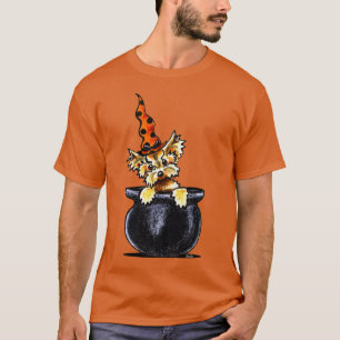 T-shirt Bonne -Laisse Art™ de sorcière de Yorkie Halloween