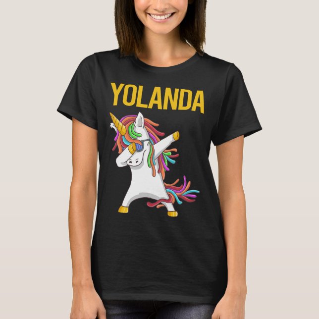 T-shirt Bonne licorne - Nom de Yolanda (Devant)