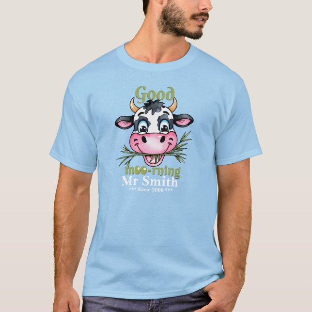 T-shirt Bonne Matinée Drôle Vache (Devant)