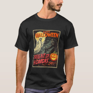 T-shirt Bonne nuit d'Halloween des horreurs Retro Vintage 