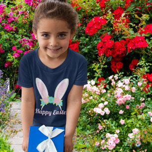 T-shirt Bonne Pâques mignonne Lapin Rose Oreilles Filles