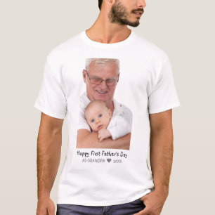 T-shirt Bonne première Fête des pères photo de grand-p