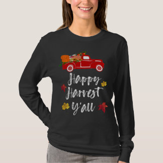 T-shirt Bonne récolte Y'all camion rouge automne saison ca