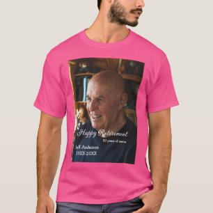 T-shirt Bonne retraite nom à ajouter photo années de servi