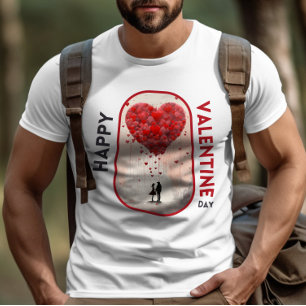 T-shirt Bonne Saint-Valentin - Amour de la flamme éternell