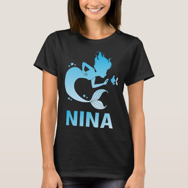 T-shirt Bonne Sirène - Nom de Nina (Devant)