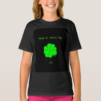 Bonne St. Patrick's Day Girls Black Basic T Shirt