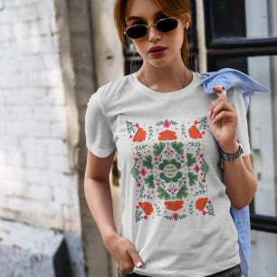 T-shirt Bonne St. Patrick's Day trèfle et fleurs