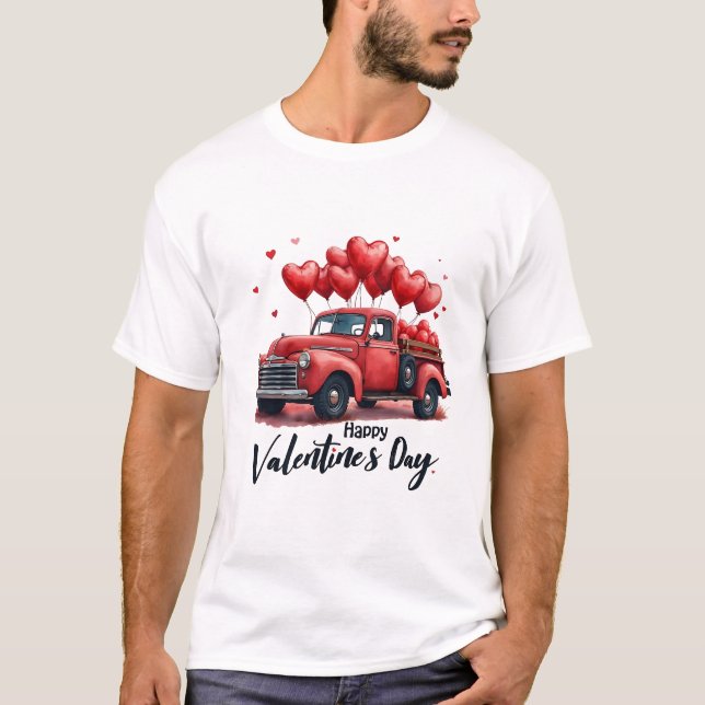 T-shirt Bonne tenue de la Saint-Valentin à jumelage de cou (Devant)
