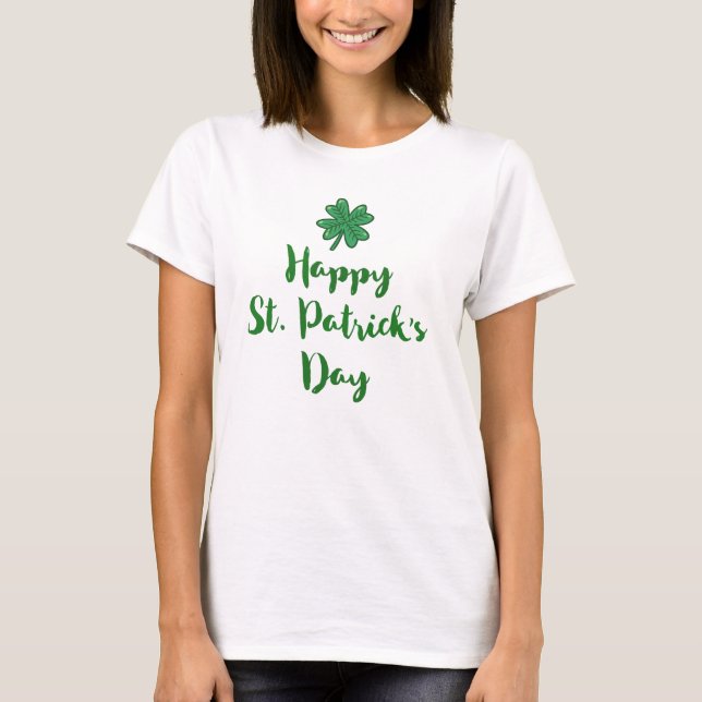 T-shirt Bonne typographie de la Saint Patrick avec Shamroc (Devant)