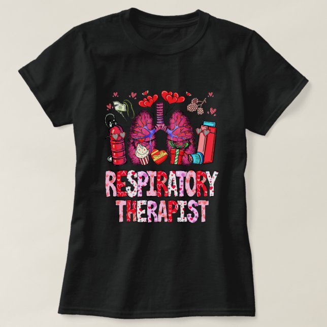T-shirt Bonne Valentine Respiratoire Therapist RT Valentin (Design devant)