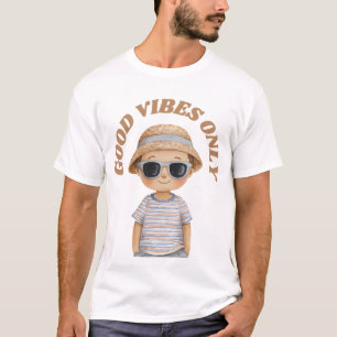 T-shirt Bonne Vibration Uniquement – Illustration Positive
