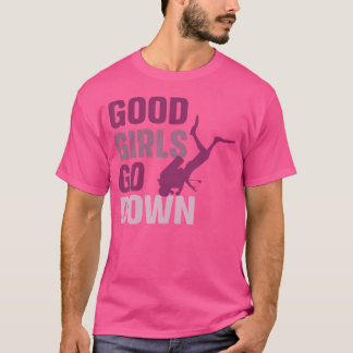 T-shirt Bonnes Filles Aller Downfun Cute Divingdrôle Plong
