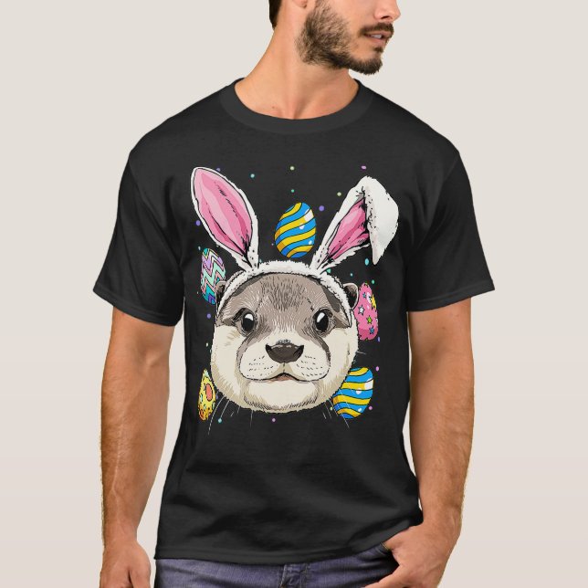 T-shirt Bonnet de Pâques Otter Drôle Dons de Bonnet de Pâq (Devant)