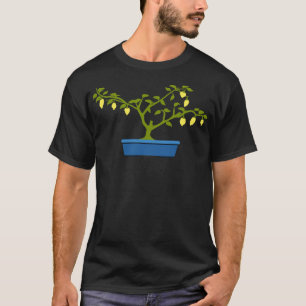 T-shirt Bonsai de chili jaune dans le pot Bonsai bleu
