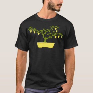 T-shirt Bonsai de chili jaune dans un pot Bonsai jaune