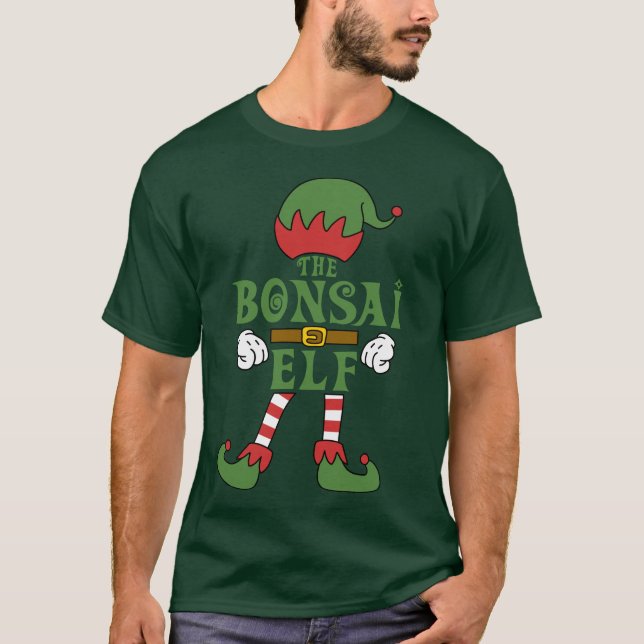 T-shirt Bonsai Elf Noël Famille Correspondances (Devant)
