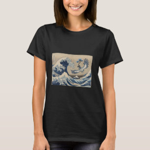 T-shirt BONSAI Owl joue dans la Grande Vague (Ukiy de Hoku