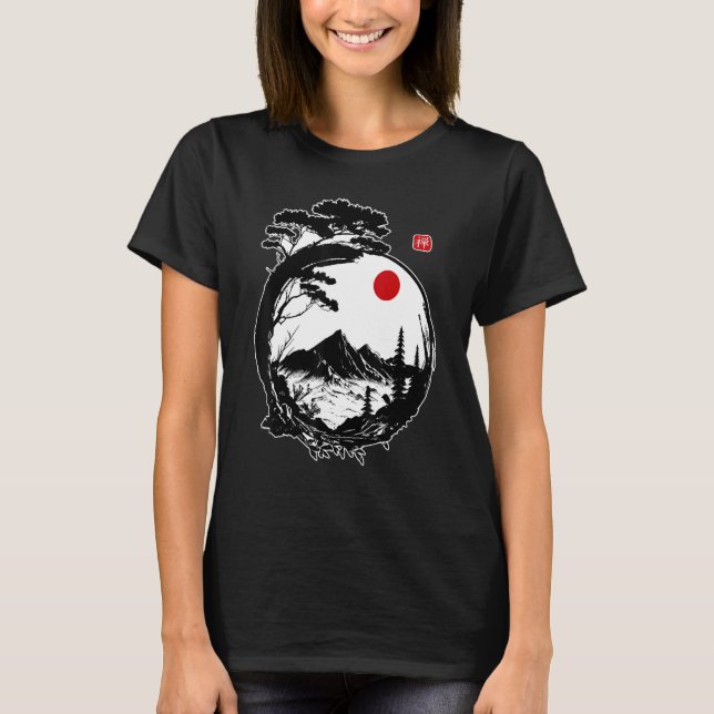 T-shirt Bonsai Tree Japanese Zen Buddhism Zen Circle Japan (Devant)