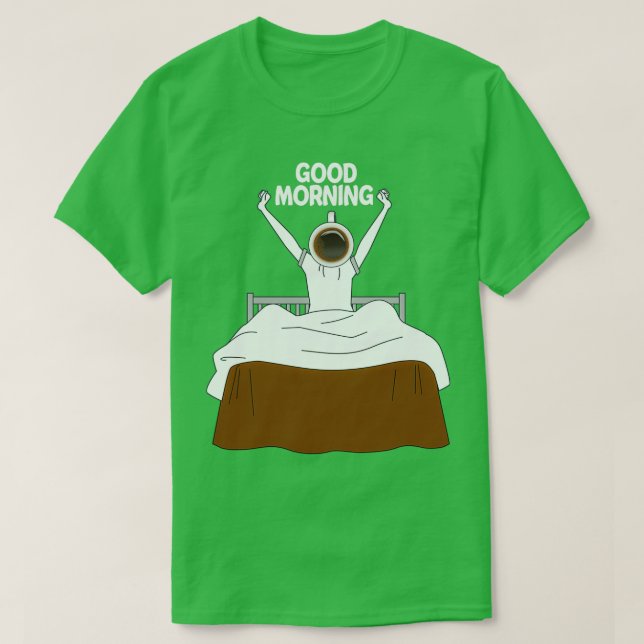 T-shirt Bonsoir avec Sticker pour les amateurs de café (Design devant)